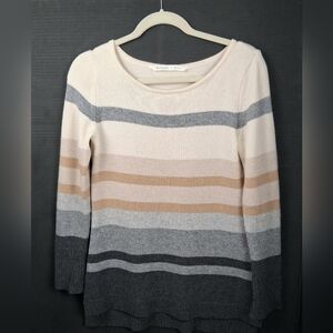 Cashmere Scoop Neck Striped Knit Lodge Sweater Athleta Size S
